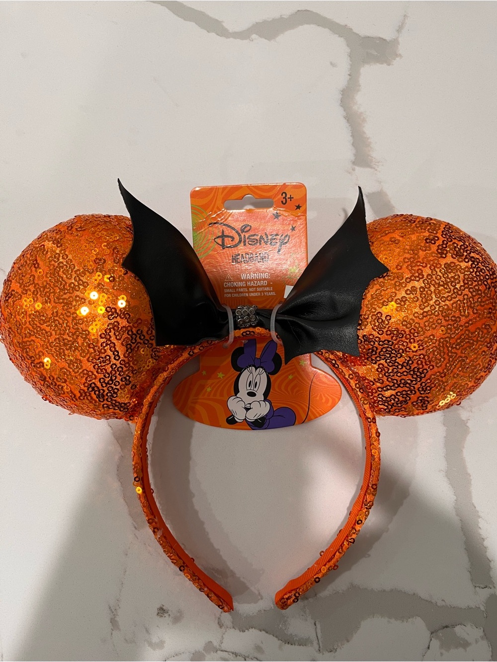 Halloween Minnie Mouse sequin bat Ears Disney new